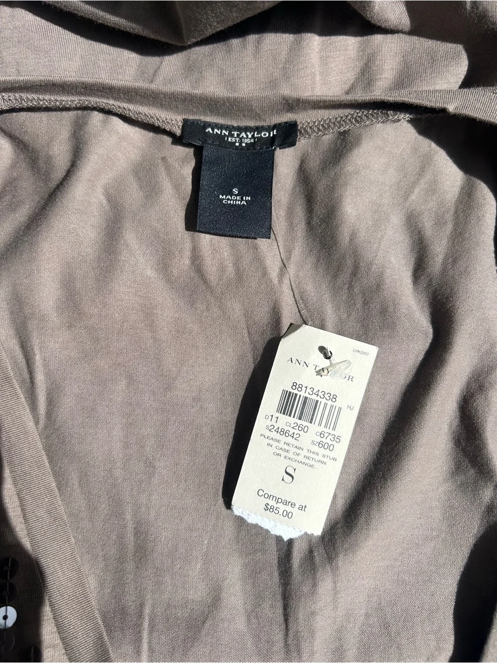 Ann Taylor Taupe Sequin Scoop Neck Tank - Picture 9 of 9